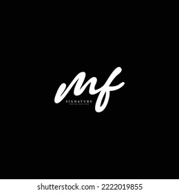 M F MF Escritura manuscrita inicial y logotipo del vector de la firma