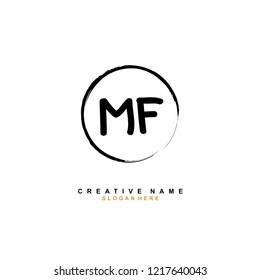 M F MF Initial logo template vector