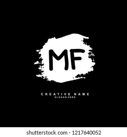 M F MF Initial logo template vector