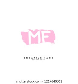 M F MF Initial logo template vector
