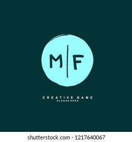 M F MF Initial logo template vector
