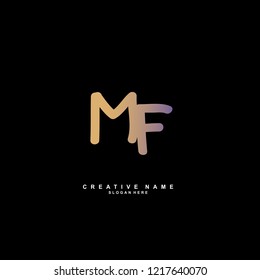 M F MF Initial logo template vector
