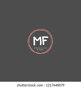 M F MF Initial logo template vector