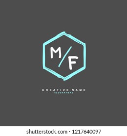 M F MF Initial logo template vector