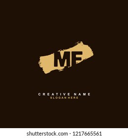 M F MF Initial logo template vector