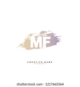 M F MF Initial logo template vector