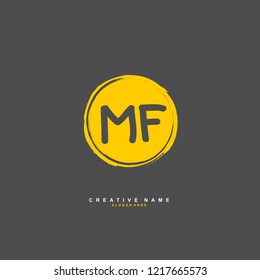 M F MF Initial logo template vector
