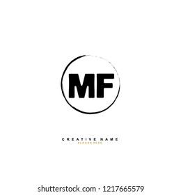 M F MF Initial logo template vector