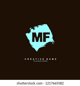 M F MF Initial logo template vector