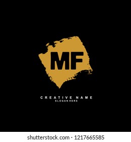 M F MF Initial logo template vector