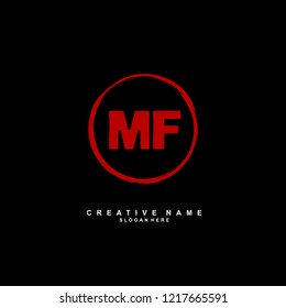 M F MF Initial logo template vector