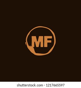 M F MF Initial logo template vector