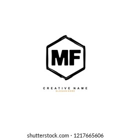 M F MF Initial logo template vector