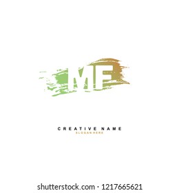 M F MF Initial logo template vector