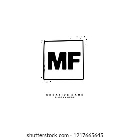 M F MF Initial logo template vector