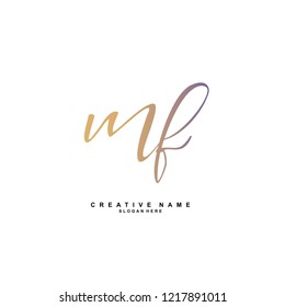 M F MF Initial logo template vector