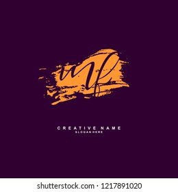 M F MF Initial logo template vector