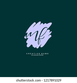M F MF Initial logo template vector