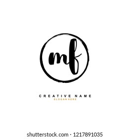 M F MF Initial logo template vector