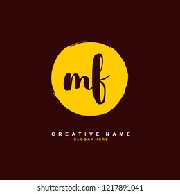 M F MF Initial logo template vector