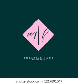 M F MF Initial logo template vector