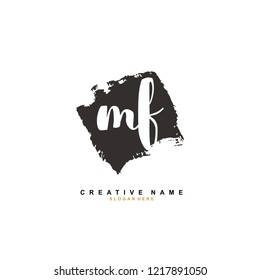 M F MF Initial logo template vector