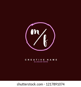 M F MF Initial logo template vector