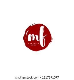 M F MF Initial logo template vector