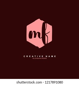 M F MF Initial logo template vector