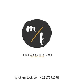 M F MF Initial logo template vector