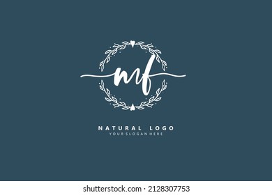 M F MF logo, Initial lettering handwriting or handwritten for identity. Logo with signature and hand drawn style.