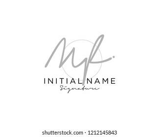 M F Signature initial logo template vector