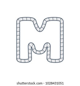 M Film Strip Letter Logo Icon Design