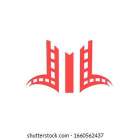 M Filmstreifen Logo Vektorillustration Moderne Vorlage