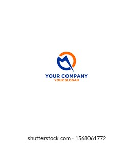 M Financial Logo Design Vector