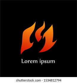 M Fire Flame Letter Logo Icon Design Vector For Company or Brand