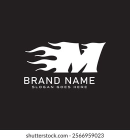M Fire logo. M  letter logo design. business and real estate monogram logo vector template. M