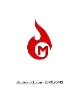 M Fire Simple Modern Logo Vector and Stock Images