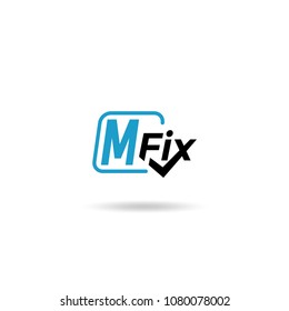 M Fix Logo Service Design Template. Can be adapt to Corporate identity, logo, icon, symbol and brand identity.