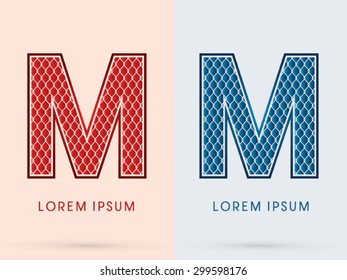 M, Font, Concept  Hot and Cool, Wire Mesh, steel, net, graphic vector.