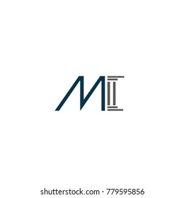 m font law logo flat vector template