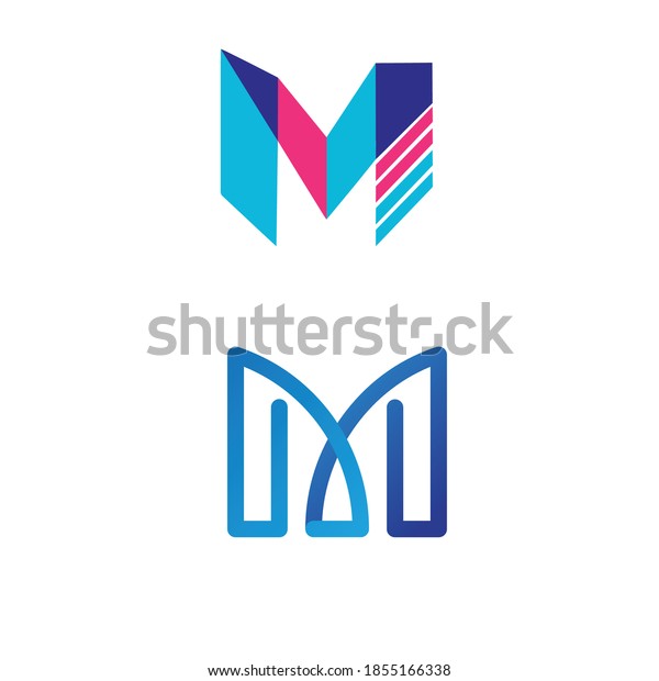 M Font Logo Design Icon Stock Vector (Royalty Free) 1855166338 ...