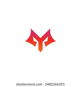 M Fox Logo vector. Letter M Initial Logo Design
