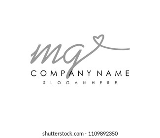 M G Initial handwriting logo vector