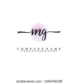 M G Initial handwriting logo vector