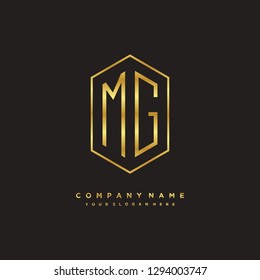 M G initial letter, modern logo design template vector