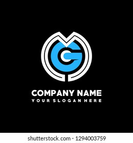 M G initial letter, modern logo design template vector