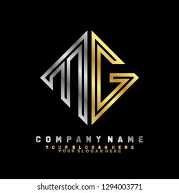 M G initial letter, modern logo design template vector