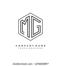 M G initial letter, modern logo design template vector