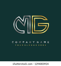 M G initial letter, modern logo design template vector